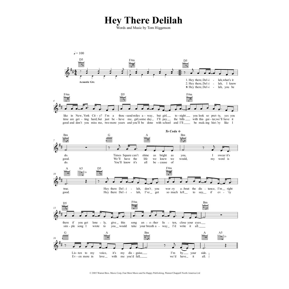 Hey There Delilah